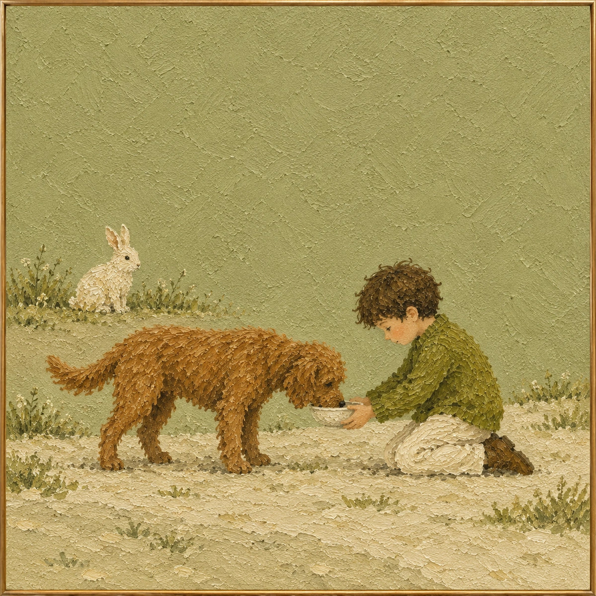 Small Kindness — Figurative oil painting