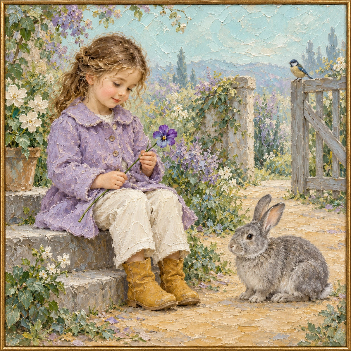 Violet Offering — Figurative oil painting