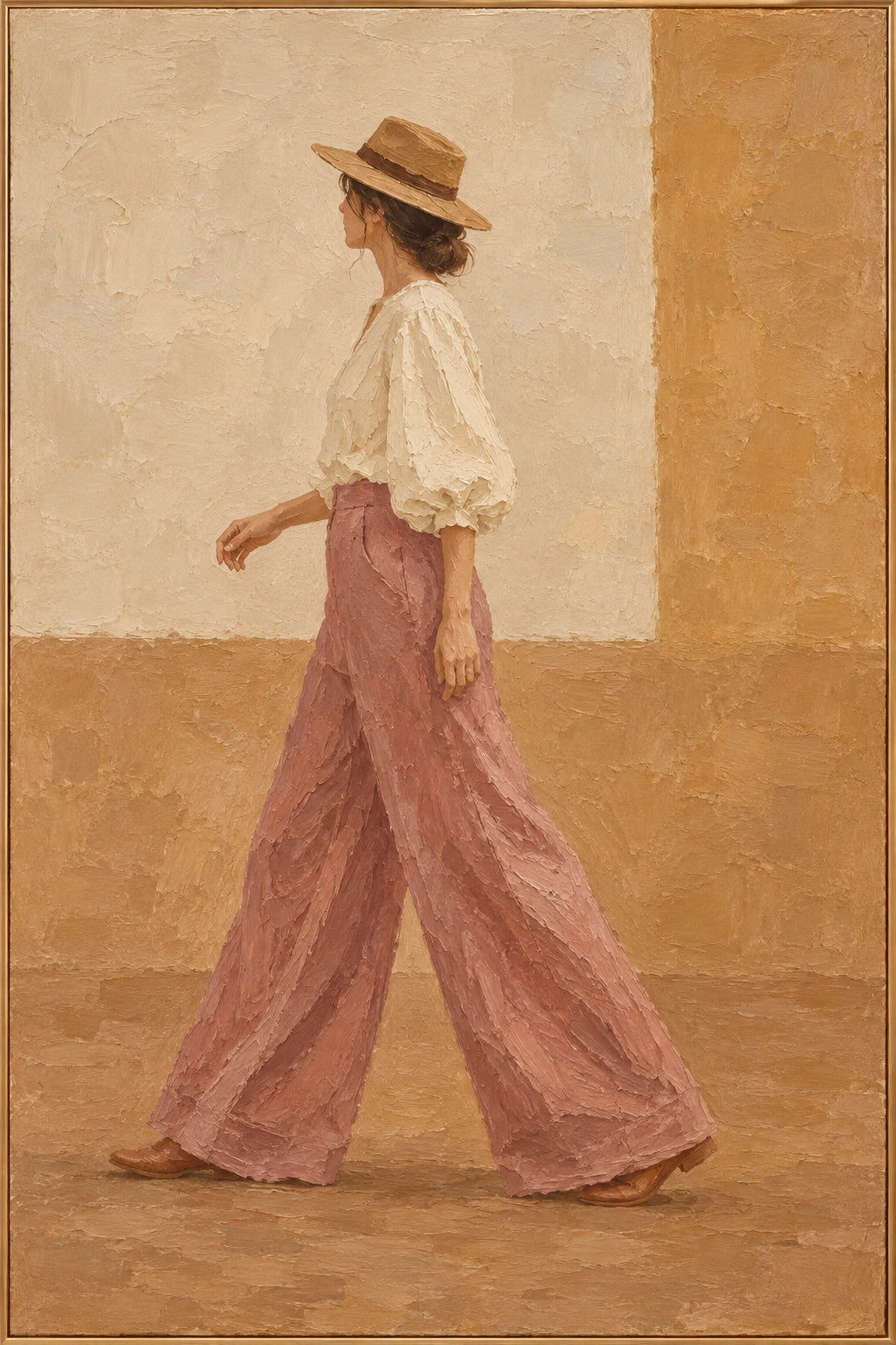 Rose Promenade — Figurative oil painting