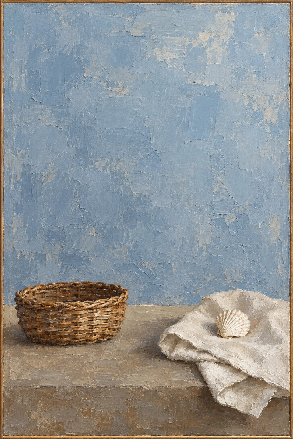 Woven Quiet — Still Life oil painting