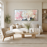 Blushing Peonies — hand-painted oil painting on canvas