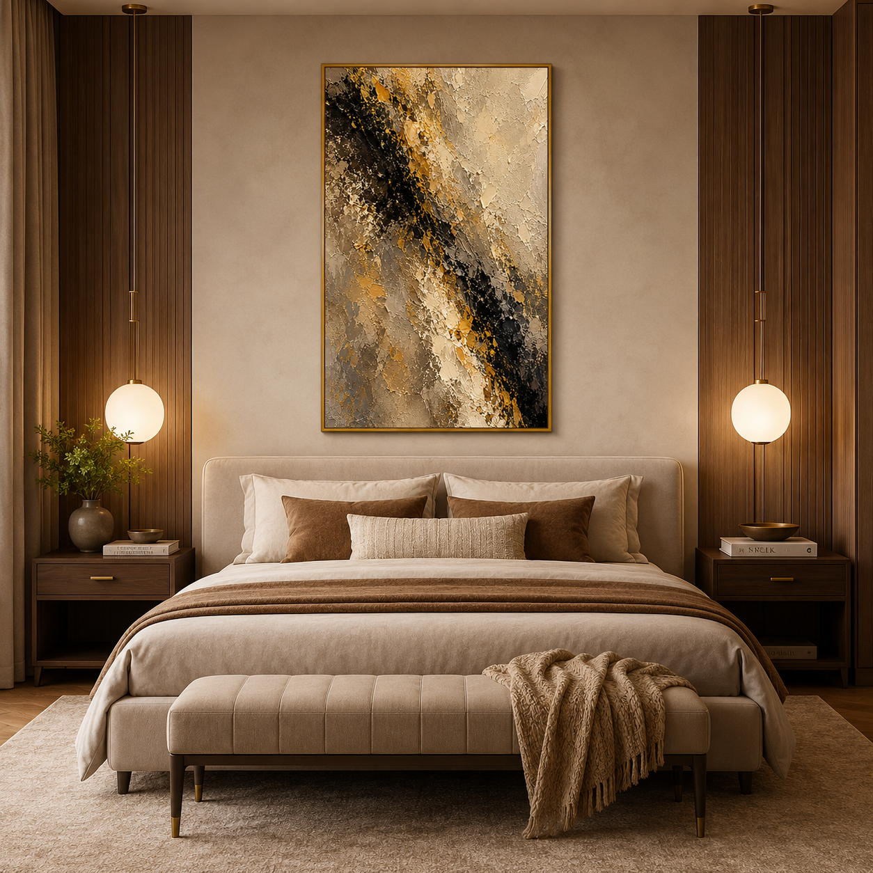 Gilded Rift - hand-painted abstract oil painting on canvas by Realoilart