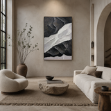 Monochrome Terrain — hand-painted oil painting on canvas