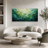 Jade Current - hand-painted landscape oil painting on canvas by Realoilart