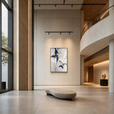 Cobalt Cadence - hand-painted abstract oil painting in a styled interior