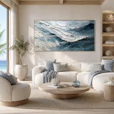 Coastal Surge - hand-painted coastal oil painting on canvas detail 4 by Realoilart