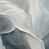 Silver Veil - hand-painted vertical oil painting in a styled interior