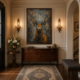 Antlered Twilight - hand-painted oil painting on canvas