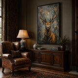 Antlered Twilight - hand-painted oil painting on canvas