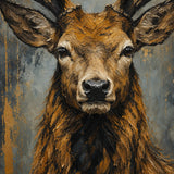 Antlered Twilight - hand-painted oil painting on canvas