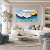 Coastal Play — hand-painted oil painting on canvas