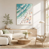 Beachside Joy - hand-painted portrait oil painting on canvas detail 4 by Realoilart