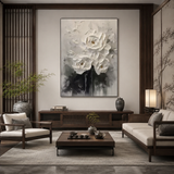 White Garden — hand-painted oil painting on canvas