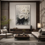 White Garden - hand-painted floral oil painting on canvas detail 3 by Realoilart