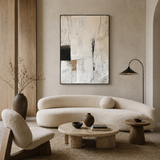 White Assemblage — hand-painted oil painting on canvas