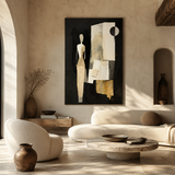 Shadowed Figures — hand-painted oil painting on canvas