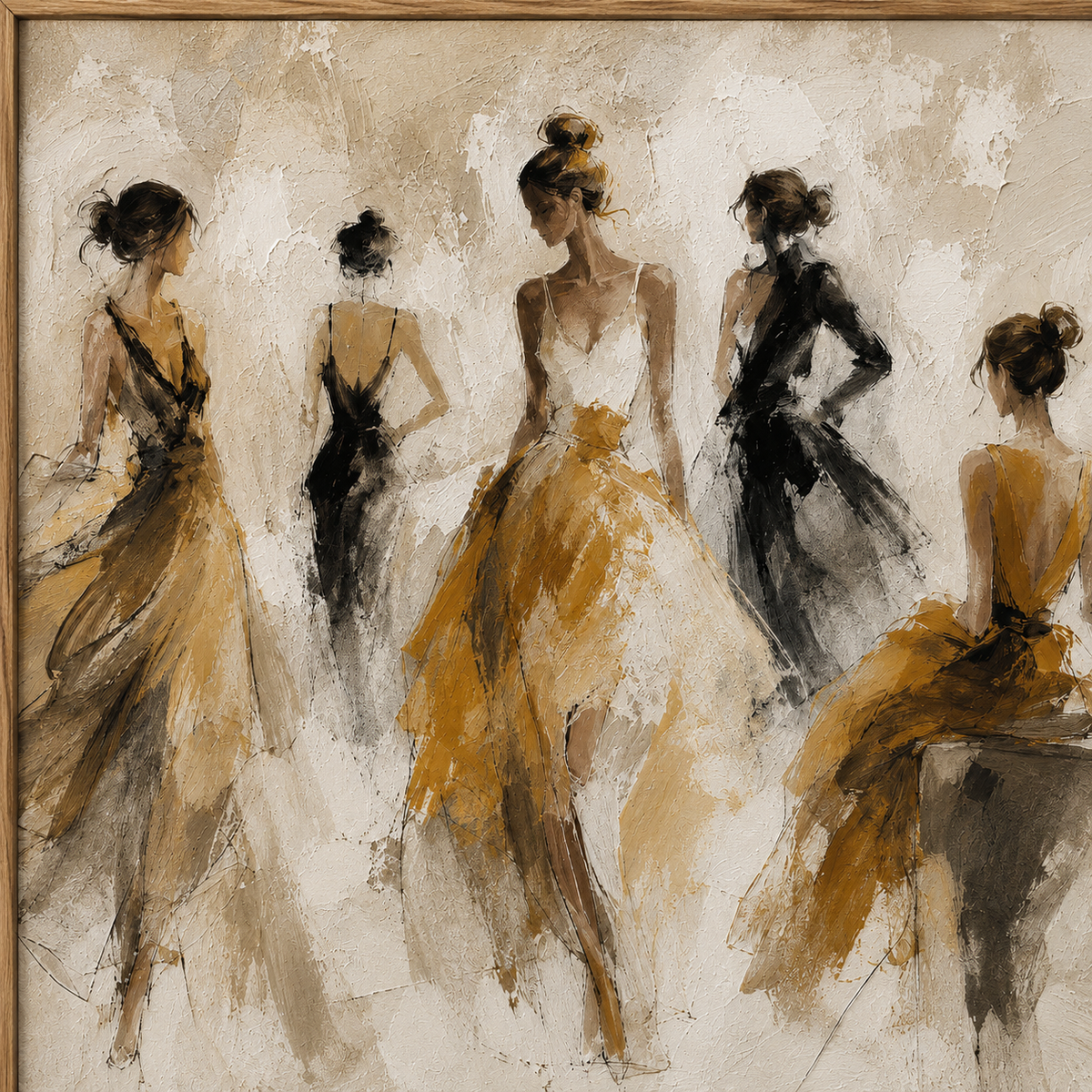 Golden Rehearsal - hand-painted portrait oil painting on canvas detail 7 by Realoilart