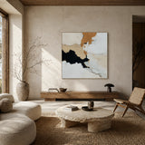 Ochre Drift - hand-painted landscape oil painting on canvas detail 4 by Realoilart