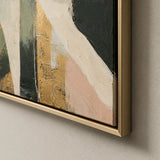 Verdant Interlace - hand-painted vertical oil painting in a styled interior