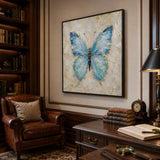 Blue Flutter - hand-painted oil painting on canvas