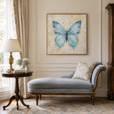 Blue Flutter - hand-painted oil painting on canvas