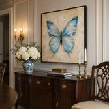 Blue Flutter - hand-painted oil painting on canvas