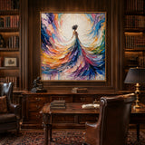 Aurora Plume - hand-painted portrait oil painting on canvas detail 3 by Realoilart