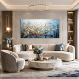 Azure Blossoms — hand-painted oil painting on canvas