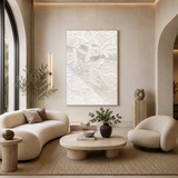White Relief — hand-painted oil painting on canvas