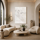 White Relief - hand-painted abstract oil painting on canvas detail 5 by Realoilart
