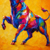 Carnival Bull - hand-painted oil painting on canvas
