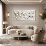 Ivory Blossoms — hand-painted oil painting on canvas