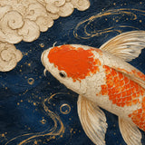 Celestial Koi - hand-painted oil painting on canvas