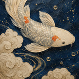 Celestial Koi - hand-painted oil painting on canvas