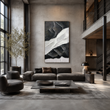 Monochrome Terrain — hand-painted oil painting on canvas