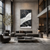 Monochrome Terrain - hand-painted landscape oil painting on canvas detail 4 by Realoilart
