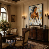 Chestnut Motion - hand-painted oil painting on canvas