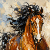 Chestnut Motion - hand-painted oil painting on canvas