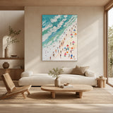 Beachside Joy - hand-painted portrait oil painting on canvas detail 5 by Realoilart
