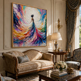 Aurora Plume - hand-painted portrait oil painting on canvas detail 5 by Realoilart