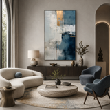 Azure Balance — hand-painted oil painting on canvas