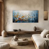 Azure Blossoms — hand-painted oil painting on canvas