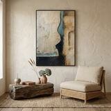 Blue Divide — hand-painted oil painting on canvas