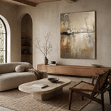 Soft Reflection - hand-painted abstract oil painting on canvas detail 5 by Realoilart