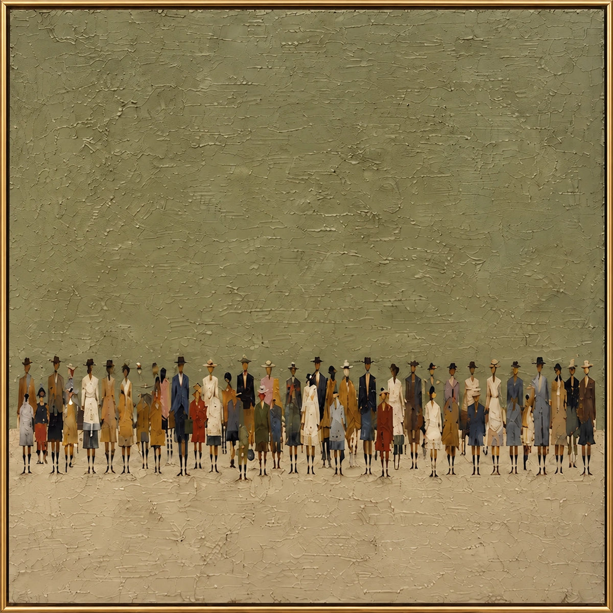 Gathered in Olive - complete framed artwork