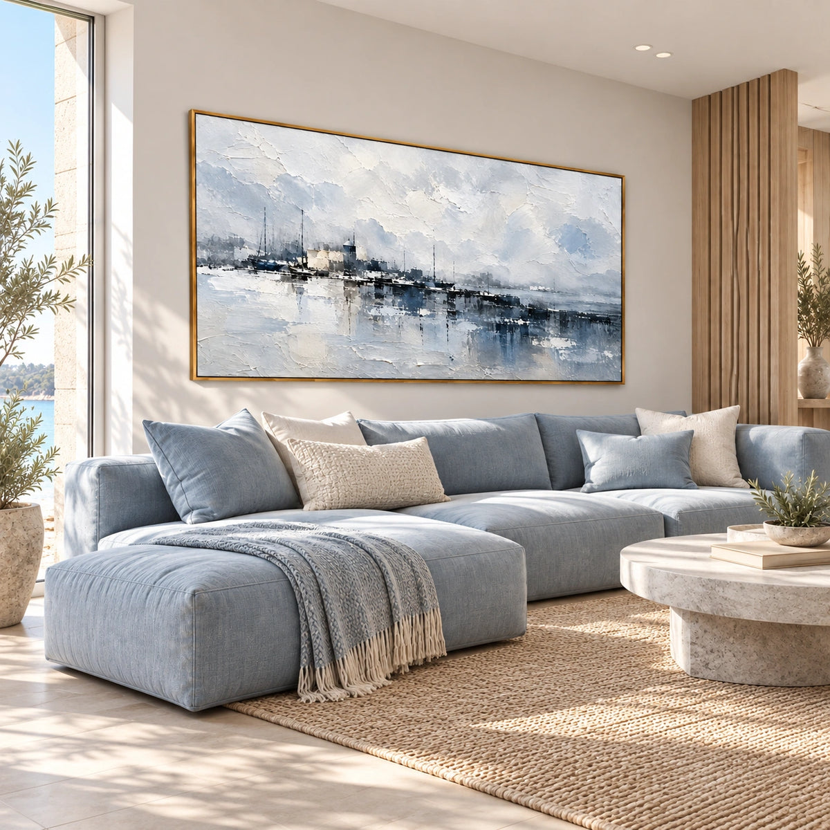 Harbor Reflections displayed in a living room �� Left01 room view