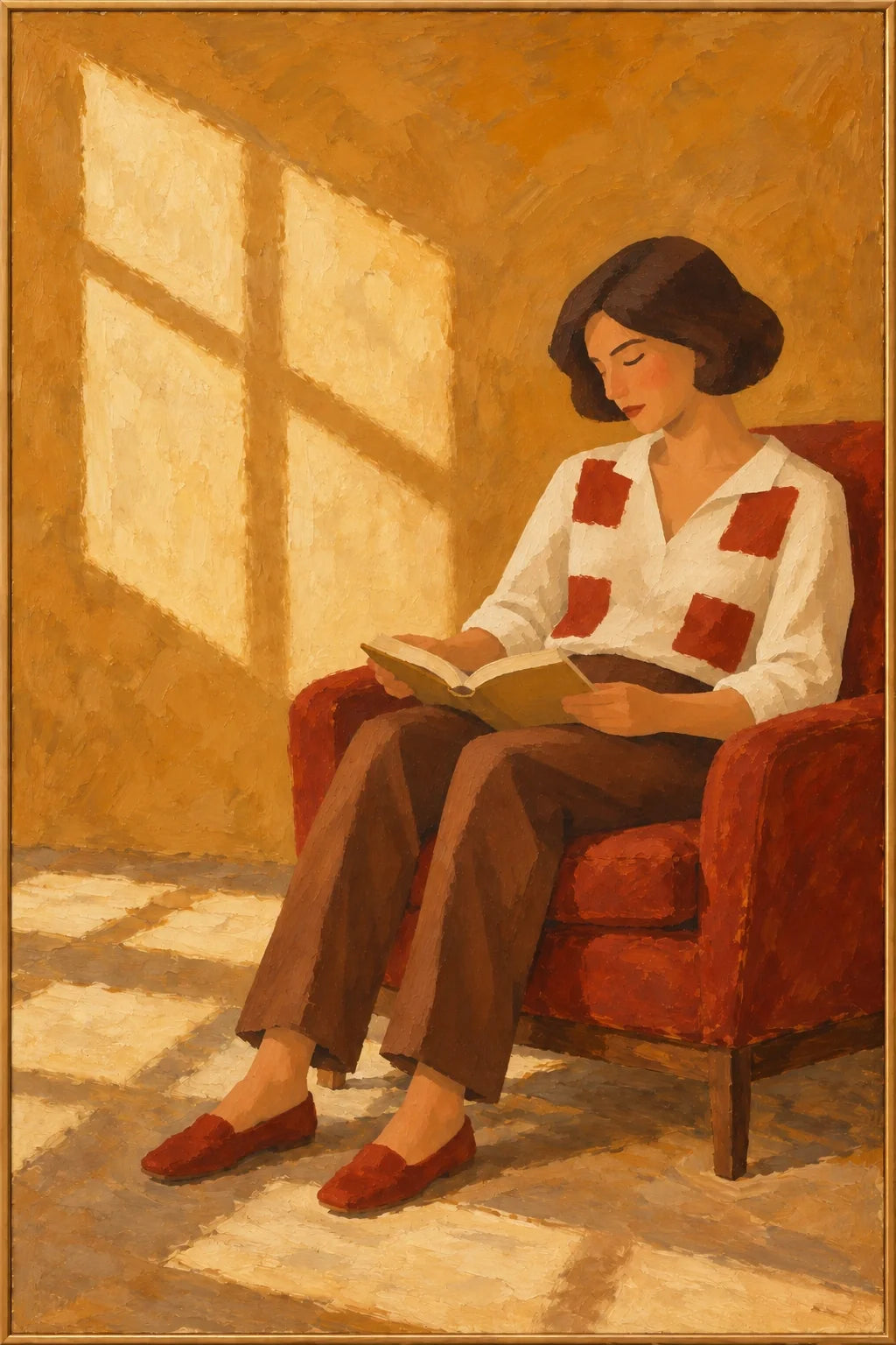 Checkered Hours �� full hand-painted oil artwork