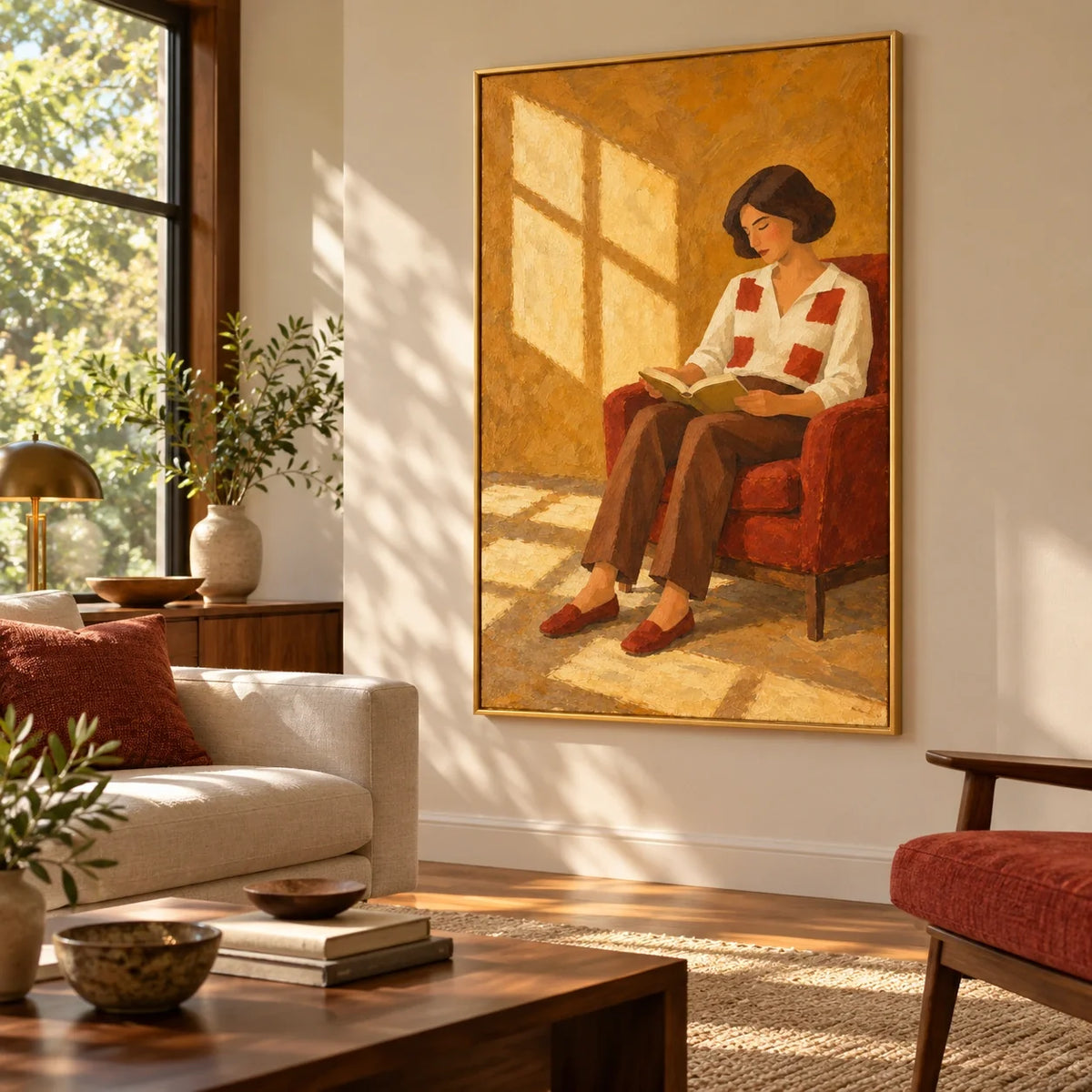 Checkered Hours displayed in a living room �� Right01 room view