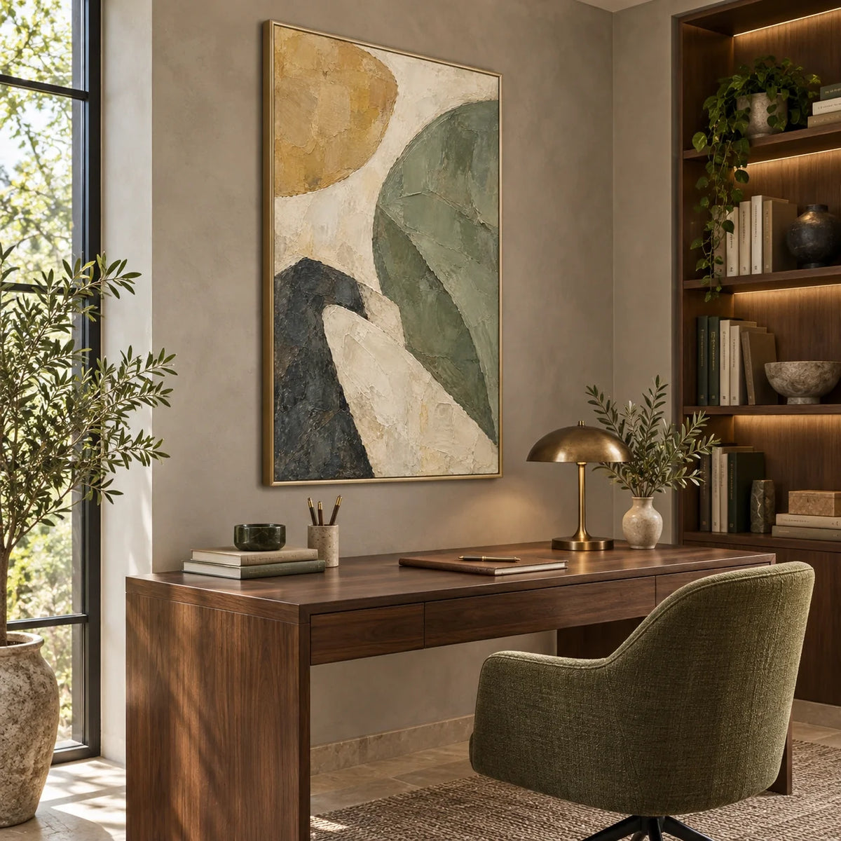 Stone and Sage displayed in a study — Left01 room view