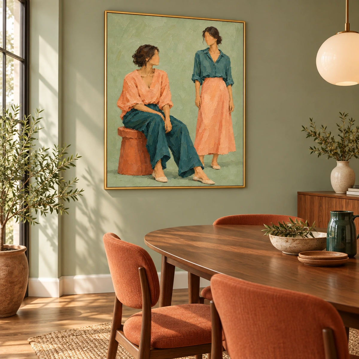 Sage Duet displayed in a dining room — Left01 room view